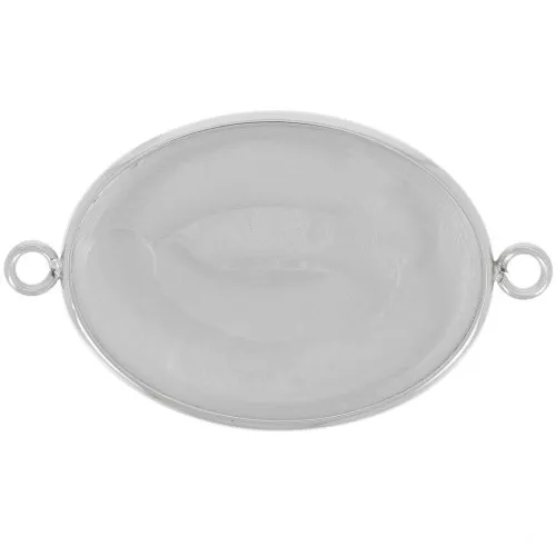 Distanziatore ovale per cabochon a fondo piatto 25x18 mm - Acciaio inox 304 x1