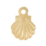 Mini ciondoli a forma di conchiglia 7,5x6 mm - Acciaio inossidabile 304 Dorato x10