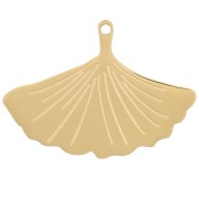 Ciondolo forma di foglia di Ginkgo 16x22 mm - Acciaio inossidabile 316L oro x1