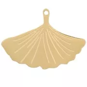 Ciondolo forma di foglia di Ginkgo 16x22 mm - Acciaio inossidabile 316L oro x1