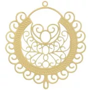 Pendente effetto filigrana da 41 mm - motivo orientale -acciaio inox316L dorato x1