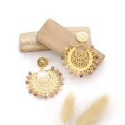 Pendente effetto filigrana da 41 mm - motivo orientale -acciaio inox316L dorato x1