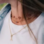 Ciondolo lettera alfabeto 13 mm - A - Acciaio inox 316L oro