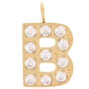 Ciondolo lettera alfabeto 13 mm - B - Acciaio inox 316L oro