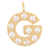 Ciondolo lettera alfabeto 13 mm - G - Acciaio inox 316L oro