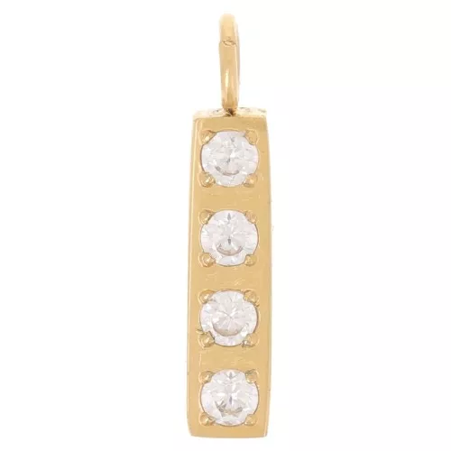 Ciondolo lettera alfabeto 13 mm - I - Acciaio inox 316L oro