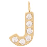 Ciondolo lettera alfabeto 13 mm - J - Acciaio inox 316L oro
