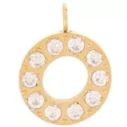 Ciondolo lettera alfabeto 13 mm - O - Acciaio inox 316L oro