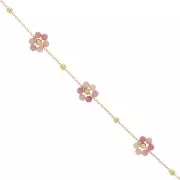 Catena di pietre preziose Forçat & Flower - Acciaio inossidabile 304L - Rodocrosite x50cm