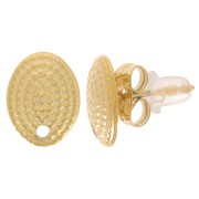 Orecchini ovali strutturati 10x7,5 mm - Acciaio inossidabile 304L oro x2|raw }}