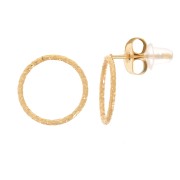 Orecchini cerchio vuoto effetto diamante 10 mm - Acciaio inox304L oro x2|raw }}