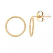 Orecchini cerchio vuoto effetto diamante 10 mm - Acciaio inox304L oro x2