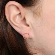 Orecchini a cerchio incavato da 10 mm con effetto diamante 304L in acciaio inox oro x2
