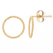 Orecchini cerchio vuoto effetto diamante 12 mm - Acciaio inossidabile 304L oro x2