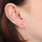 Orecchini cerchio vuoto effetto diamante 12 mm - Acciaio inossidabile 304L oro x2