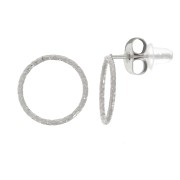 Orecchini perno cerchio vuoto effetto diamante 10mm -Acciaio inossidabile 304L x2|raw }}