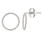 Orecchini perno cerchio vuoto effetto diamante 12 mm - Acciaio inox 304L x2|raw }}