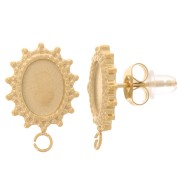 Orecchini ovali 16x11 mm per cabochon 8x6 mm - Acciaio inossidabile 316L oro x2|raw }}