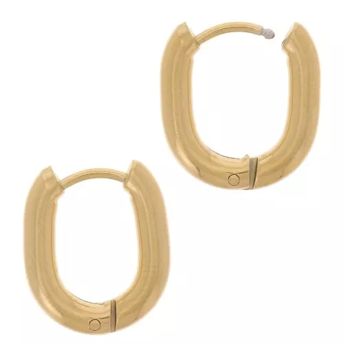 Monachelle ovali 16x13 mm - Acciaio inox 304L oro x2