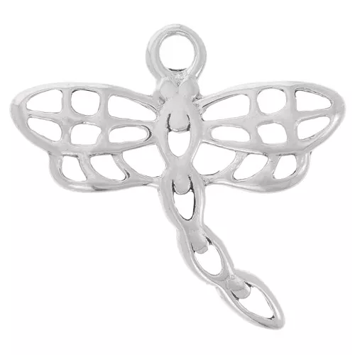 Ciondolo a forma di libellula traforata 14x15 mm - Acciaio inossidabile 304L x1