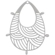 Pendenti goccia traforati 32x25mm - 5 anelli chiusi - Acciaio inossidabile 316L x2|raw }}