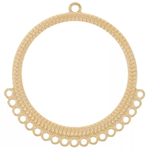 Pendenti candeliere rotondi con foro di 44 mm - Acciaio inox 316L oro x2