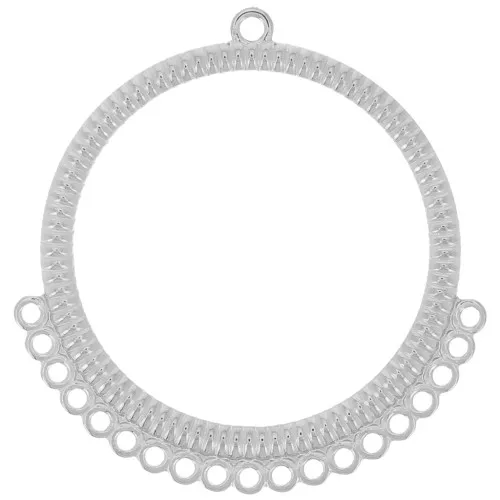 Pendenti a lampadario multiforo tondi incavati da 44 mm - Acciaio inossidabile 316L x2