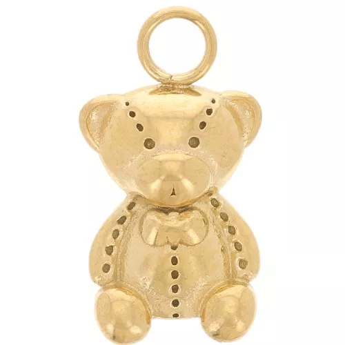 Ciondolo orso 15x8 mm - Acciaio inox 304L oro x1