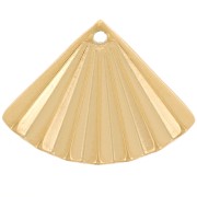 Ciondolo a ventaglio effetto plissettato 15x20 mm - Acciaio inox 304L Gold x1