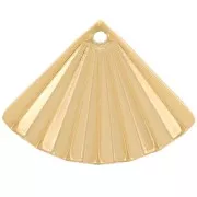 Ciondolo a ventaglio effetto plissettato 15x20 mm - Acciaio inox 304L Gold x1