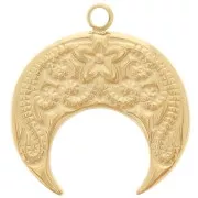 Ciondolo mezzaluna 17x15,5 mm - motivo arabesco - Acciaio inossidabile 316L ORO x1