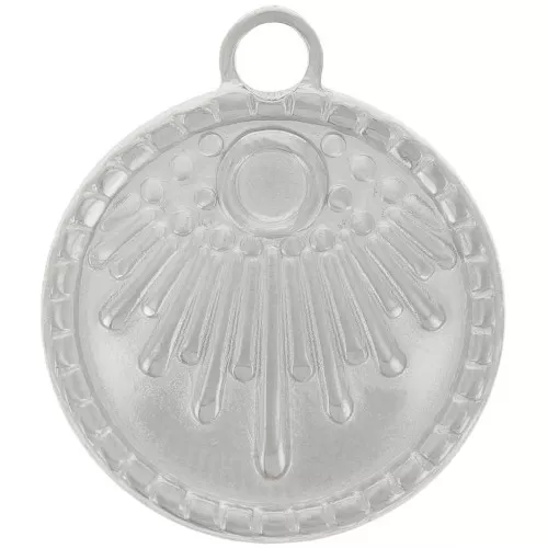 Pendente etnico rotondo da 18 mm - per cabochon da 3 mm - Acciaio inox 316L x1