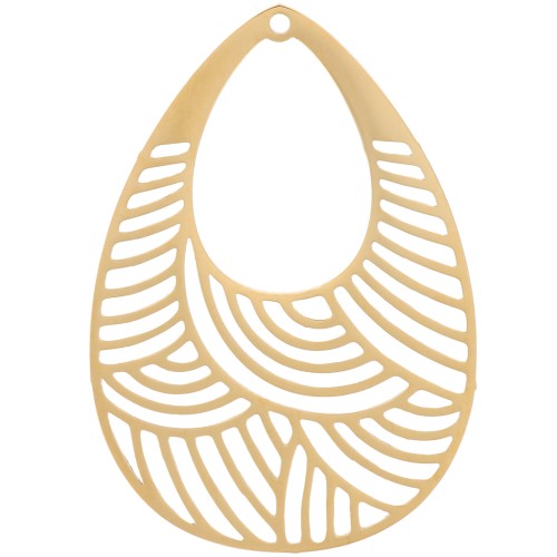 Pendente goccia 30x21 mm - Acciaio inossidabile 316L oro x1