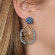 Pendenti a goccia 32x25 mm - 5 anelli chiusi - Acciaio inossidabile 316L Oro x2