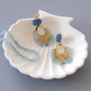 Pendenti a goccia 32x25 mm - 5 anelli chiusi - Acciaio inossidabile 316L Oro x2