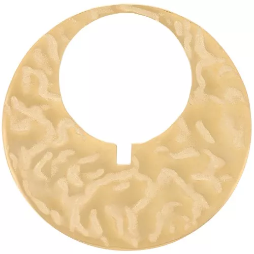 Pendente cerchio cavo martellato da 30 mm - Acciaio inossidabile 316L oro x1