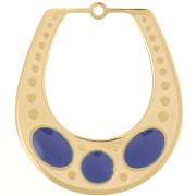 Pendente 25x21 mm con resina epossidica - Acciaio inossidabile 316L Oro - Blu|raw }}