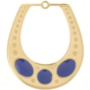 Pendente 25x21 mm con resina epossidica - Acciaio inossidabile 316L Oro - Blu