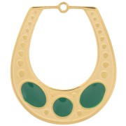 Pendente 25x21 mm con resina epossidica - Acciaio inossidabile 316L - Verde