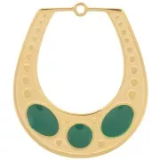 Pendente 25x21 mm con resina epossidica - Acciaio inossidabile 316L - Verde