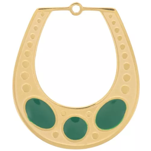 Pendente 25x21 mm con resina epossidica - Acciaio inossidabile 316L - Verde