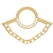 Pendente ventaglio 14x19 mm multiforo per tessitura - Acciaio inox 316L oro x1