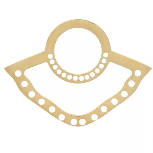 Pendente ventaglio 14x19 mm multiforo per tessitura - Acciaio inox 316L oro x1