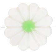 Perla Fiore Margherita 12 mm - Bianco - Verde x1