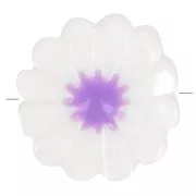 Perla Fiore Margherita 12 mm - Bianco - Viola x1