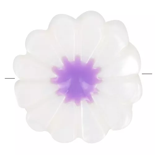 Perla Fiore Margherita 12 mm - Bianco - Viola x1