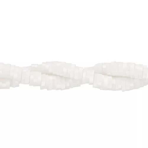 Perle rondelle in pasta polimerica Heishi 4x1 mm - Multi White x40cm