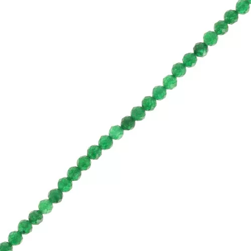 Perline sfaccettate rotonde da 2,5 mm - Giada colorata - Verde scuro x38cm