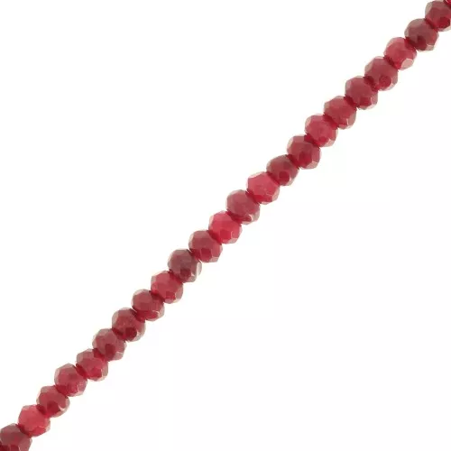 Perline appiattite sfaccettate 3x2mm - Giada colorata - Bordeaux x34cm
