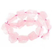 Perla di pietra grezza irregolare da 20 a 30 mm - Quarzo rosa x1